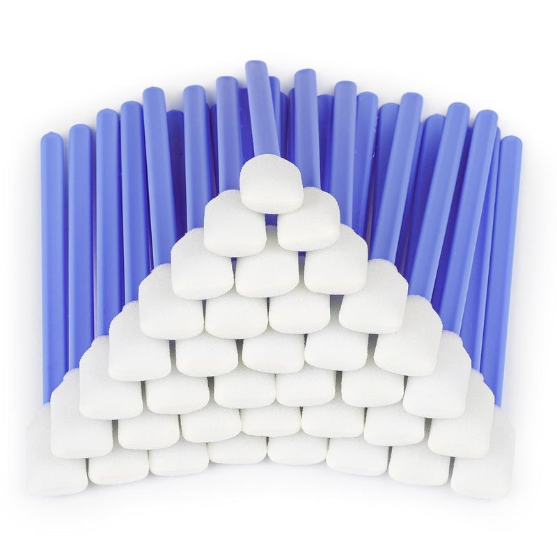 JJOVCE 100 Pieces Foam Cleaning Swabs，5.11" Foam Tips Sponge Sticks for Lab, Dust-Free Cleaning Sponge Tip Swabs for Printer Heads, Scanners, Camera Lenses and Cleaning Guns -Blue - Image 1